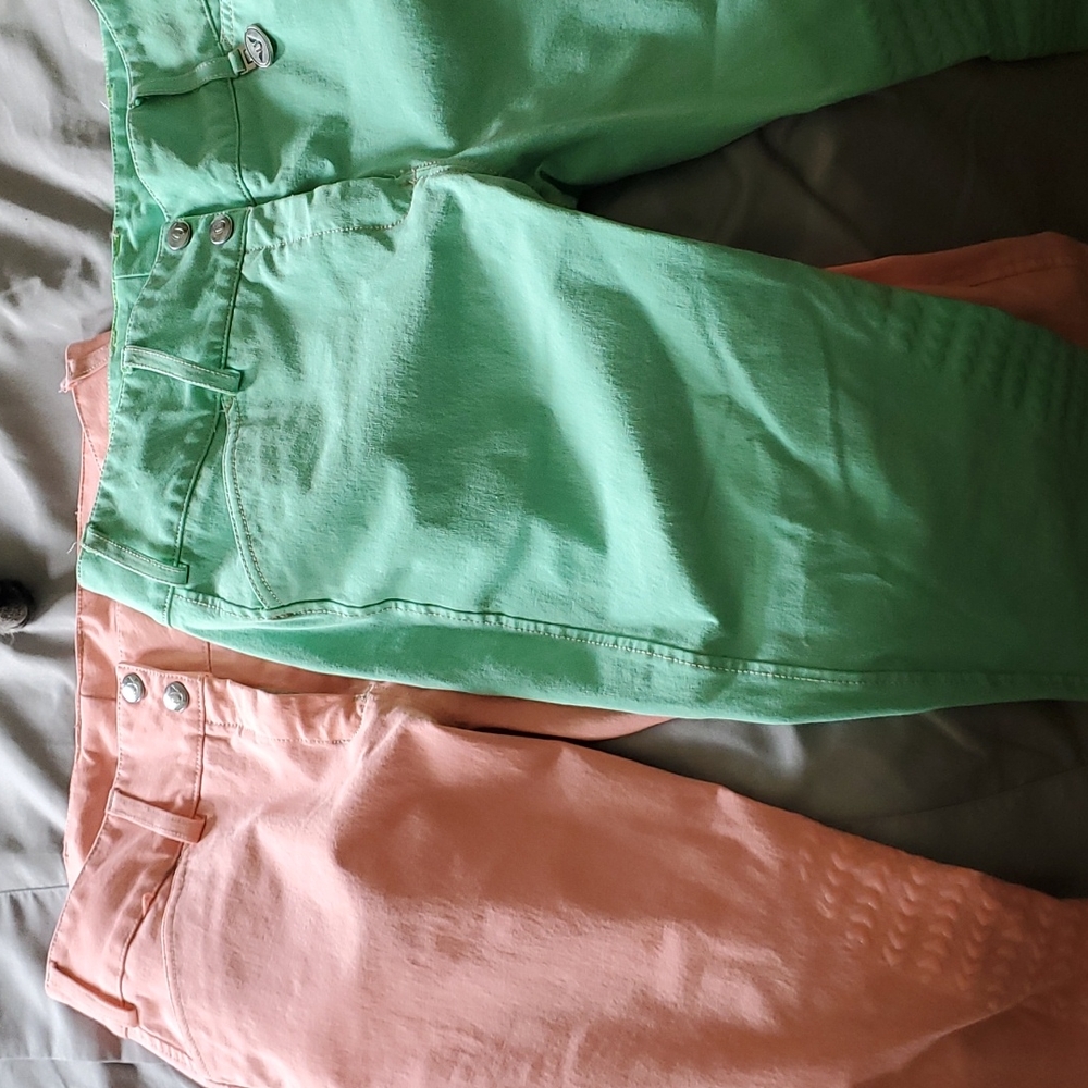 Woman's Tuff Rider Neon Breeches Equestrian Horse 28